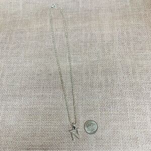 Silver Crystal Initial N Necklace‎